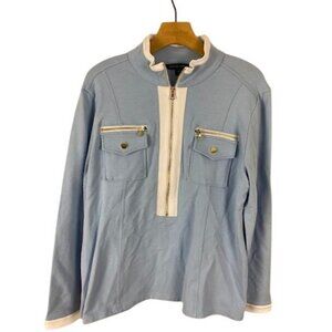 Boston Proper Lt. Blue 1/2 Zip Jacket Women's‎ XL.